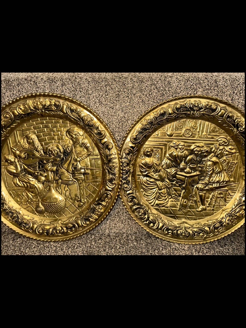 Ornate Gold Decorative Wall Plaques - Set of 2